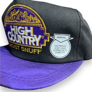 Vintage K Products Hat 90s High Country Moist Snuff Tobacco Trucker Snapback